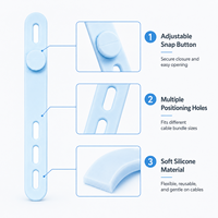 Attaches de câble en silicone réutilisables de haute qualité, sangles organisatrices de cordon réglables avec bouton pour la gestion des câbles de chargeur USB et d'écouteurs