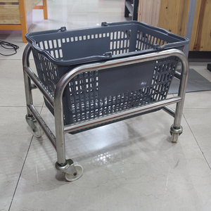 Base de panier de supermarché en métal avec poulie pour panier de courses - Product Image 3