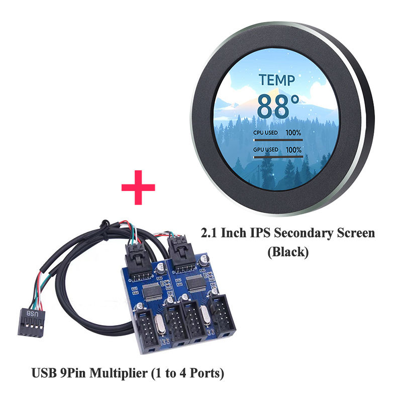 2.1 ''Noir + USB 9Pin Multiplicateur (1 à 4 ports)