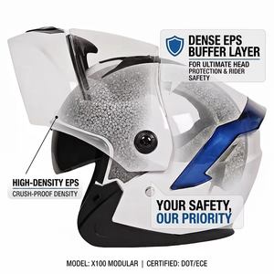Casque de moto à double visière, casque de sécurité intégral, casque de conduite ventilé pour scooter électrique, vélo, toutes saisons, casque de protection contre les chutes - Product Image 4