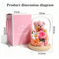 Ours en peluche réaliste fait main, fleurs artificielles en savon (rose, lotus) – Ornement parfait pour la Saint-Valentin et la Fête des Mères – Vente directe usine