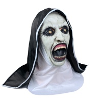 Masques lumineux en Latex à LED pour Halloween, Cosplay effrayant, Nun, mascarade, carnaval, fête