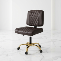 Chaise de bureau de direction, salon de beauté, salon de manucure, cuir PU, surpiqûres diamant, design ergonomique, réglable en hauteur, pivotante, imperméable
