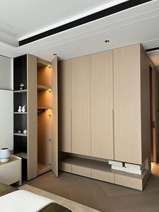 <span class=keywords><strong>Armoire</strong></span> Intégrée Crème Moderne, Meuble Gain de Place pour Adultes et Enfants, Salon, Salle à Manger, Appartement Compact, Maison - Product Image 2