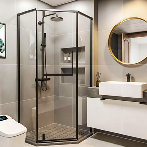 Mampara de Ducha Deslizante Individual Moderna y Lujosa para Hotel, Marco de Aluminio Completo, Vidrio Templado, Cabina de Ducha para Baño de Vapor - Product Image 2