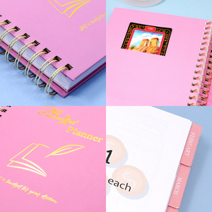 Biểu tượng tùy chỉnh in ấn Ngân Sách xoắn ốc máy tính xách tay A6 bơm lại Chất kết dính vải Bìa chủ đề may Tạp Chí hàng ngày Nhật Ký kế hoạch nhà máy - Product Image 3