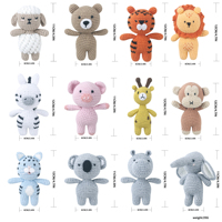 Peluche artisanale en crochet Amigurumi Panda et Lion 2026, animaux en peluche avec rembourrage en coton PP, couverture unisexe