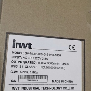 Moteur servo INVT SV-ML06-0R4G-2-9A0-1000 400W 220V 3PH 2.8A Utilisation industrielle - Product Image 2