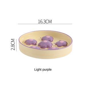 Tigelas para Animais de Estimação Jiale Modernas de Cerâmica Pintadas à Mão com Padrão Floral, Formato Arredondado, Suporte de Bambu, para Cães e Gatos, Comedouro Lento, Duráveis, Atacado - Product Image 3