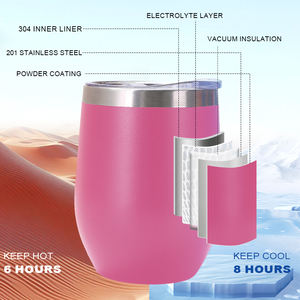 Mug à café isotherme en acier inoxydable de 12 oz en forme d'œuf avec logo personnalisé, gobelet à vin sous vide avec couvercle de voyage pour boire en déplacement - Product Image 2