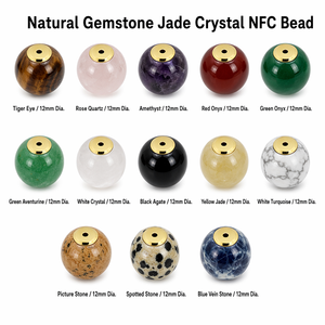 Perline NFC in <span class=keywords><strong>Giada</strong></span> Naturale e Ametista Ntag213 per Braccialetti con Condivisione Sociale Intelligente e Link al Sito Web per Contatti Aziendali - Product Image 4