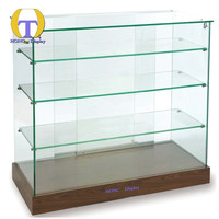 Vitrine de magasin de détail en verre trempé avec éclairage LED, table de présentation haut de gamme pour bijoux et montres, étagère d'exposition