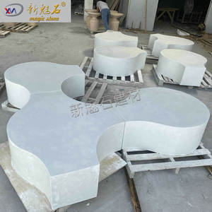 Nuevo Banco de Hormigón Prefabricado para Exteriores Magic Stone GRC, Asiento Curvo Irregular, 3 cm de Grosor, para Proyectos de Paisajismo - Product Image 1