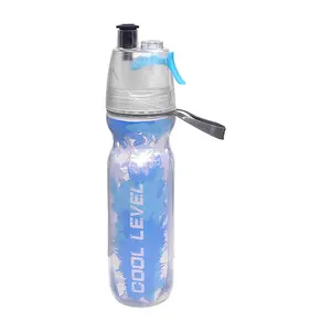 Howlighting Outdoor Sport doppelschichtige Kaltwasserflasche 17 Unzen isolierter Sprühkocher 500 ml Trainingsfahrrad Fahrrad-Wasserflasche