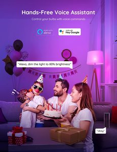 2023 người bán tốt nhất thông minh đầy màu sắc không nhấp nháy CE CB ERP Wifi điều khiển RGB A60 LED SMD bóng đèn - Product Image 5