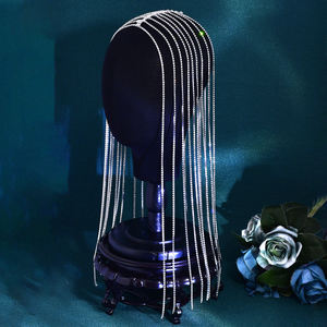 Catena di strass con nappine e acconciatura multiuso <span class=keywords><strong>accessori</strong></span> da <span class=keywords><strong>sposa</strong></span> copricapi da <span class=keywords><strong>sposa</strong></span> intrecciati <span class=keywords><strong>accessori</strong></span> per capelli da donna HP778 - Product Image 4