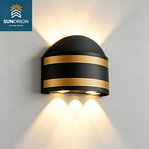 Appliques murales LED modernes pour jardin, luminaire extérieur/intérieur, luminaire extérieur chinois, lampe murale vintage noire - Product Image 1