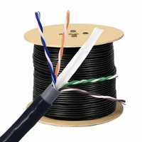 Câble réseau Ethernet blindé STP Cat6E en cuivre nu massif, 24 AWG, 305 m, pour extérieur, fabriqué en Chine, boîte de 305 m