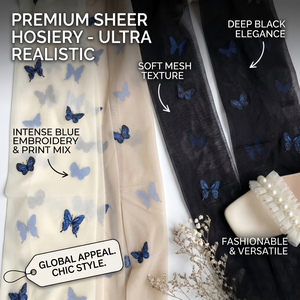 Collants en Jacquard Papillon Élégants et Transparents, Personnalisés avec Broderie Flocage Effet <span class=keywords><strong>Tatouage</strong></span>, Collants Sexy Transparents Effet Peau, en Nylon - Product Image 6