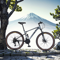 Vélo de montagne à suspension intégrale de 26 pouces pour adultes Cadre en acier 24 vitesses Double frein à disque en alliage d'aluminium Pédale ordinaire-Usine