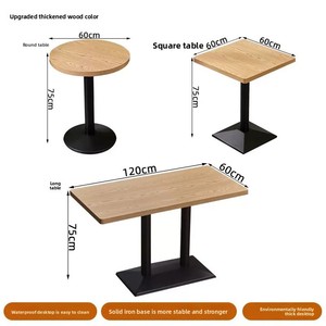 Gran oferta, mesa de bistro de madera maciza y Metal de diseño moderno para restaurante, comida rápida, comedor, cafetería, Hotel, uso en la sala de estar - Product Image 6