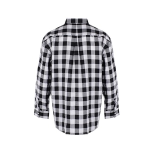Nhà máy sản xuất màu đen và trắng bông kiểm tra flannel Áo sơ mi nam thoáng khí - Product Image 3