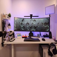 Vente en gros en usine Bureau de jeu RVB avec lumière LED Table de jeu PC en métal pliable