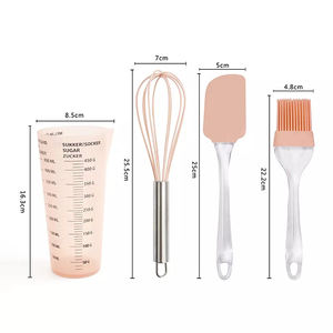 Ensemble d'outils de cuisson modernes pour la maison Spatule/<span class=keywords><strong>brosse</strong></span> en silicone 4 pièces/Fouet de 10 pouces/Grande tasse à mesurer en plastique de 450ML Grande tasse en plastique de 450ML - Product Image 5