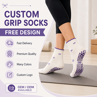 Chaussettes de yoga en coton mi-mollet de haute qualité avec logo personnalisé, absorbant la transpiration, antidérapantes, pour le ballet, l'entraînement et le yoga