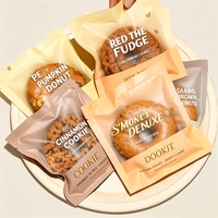 Sachets personnalisés pour biscuits avec logo, à découpe facile, thermoscellables, mats, recyclables, pour donuts, avec fenêtre transparente