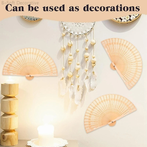 Éventails pliants chinois vintage en bambou, éventail à main en dentelle et soie, éventail solide pour la danse, les mariages, les fêtes, la décoration de la maison, cadeau - Product Image 4