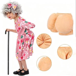 Nuovo <span class=keywords><strong>Costume</strong></span> da Nonna con Vestito a Fiori per Bambini, Travestimento da <span class=keywords><strong>Vecchia</strong></span> Donna per Halloween e Carnevale con Parrucca e Bastone - Product Image 5