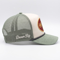 Casquette Trucker en Daim à 5 Panneaux ToughRhino avec Logo Brodé Personnalisé, Structure A-Frame, Profil Élevé, Dos en Maille, Fermeture Snapback