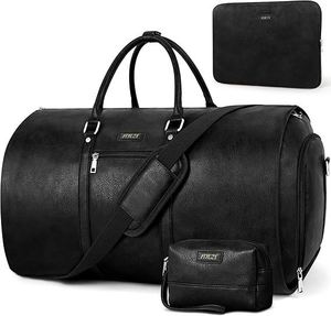 Free Sample 2 in 1 Waterproof Foldable <b>Travel</b> Suit <b>Bag</b> Leather <b>Garment</b> <b>Bags</b> Convertible Carry on <b>Garment</b> Duffel <b>Bag</b> for Men - Product Image 2