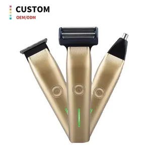 Display digitale rasoio uomo caldo elettrico ricaricabile con trimmer toelettatura kit varietà teste per la scelta