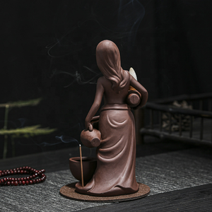 10*<span class=keywords><strong>14</strong></span>*21.5cm ragazza Sexy forma donna incensiere in ceramica grande riflusso incenso <span class=keywords><strong>Oud</strong></span> bruciatore cascata fontana di fumo - Product Image 4