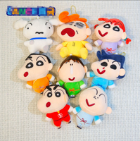 Porte-clés en peluche Crayon Shin-chan, costume chinois, pendentif mignon de dessin animé, breloque de sac, jouet cadeau pour collection d'enfants