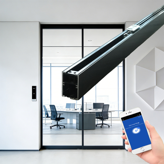 APP Smart Linear Motor Electric Door Opener Kit Modern Extremely Narrow Magnetic Automatic Glass Sliding Door Operator System