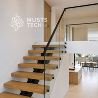 Moderne Innendesigner-Luxustreppe Direkt vom Hersteller Designer-Kollaboration Mono-Stringer-Treppe