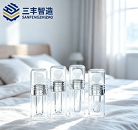 Tube carré transparent mini pour brillant à lèvres avec bouchon à vis en plastique, 3 ml, étiquettes OEM personnalisées
