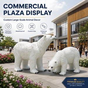 Escultura de Oso Polar de Fibra de Vidrio Personalizada, Estatua de Animal Ártico OEM para Exhibición en Jardines y Paisajes - Product Image 4