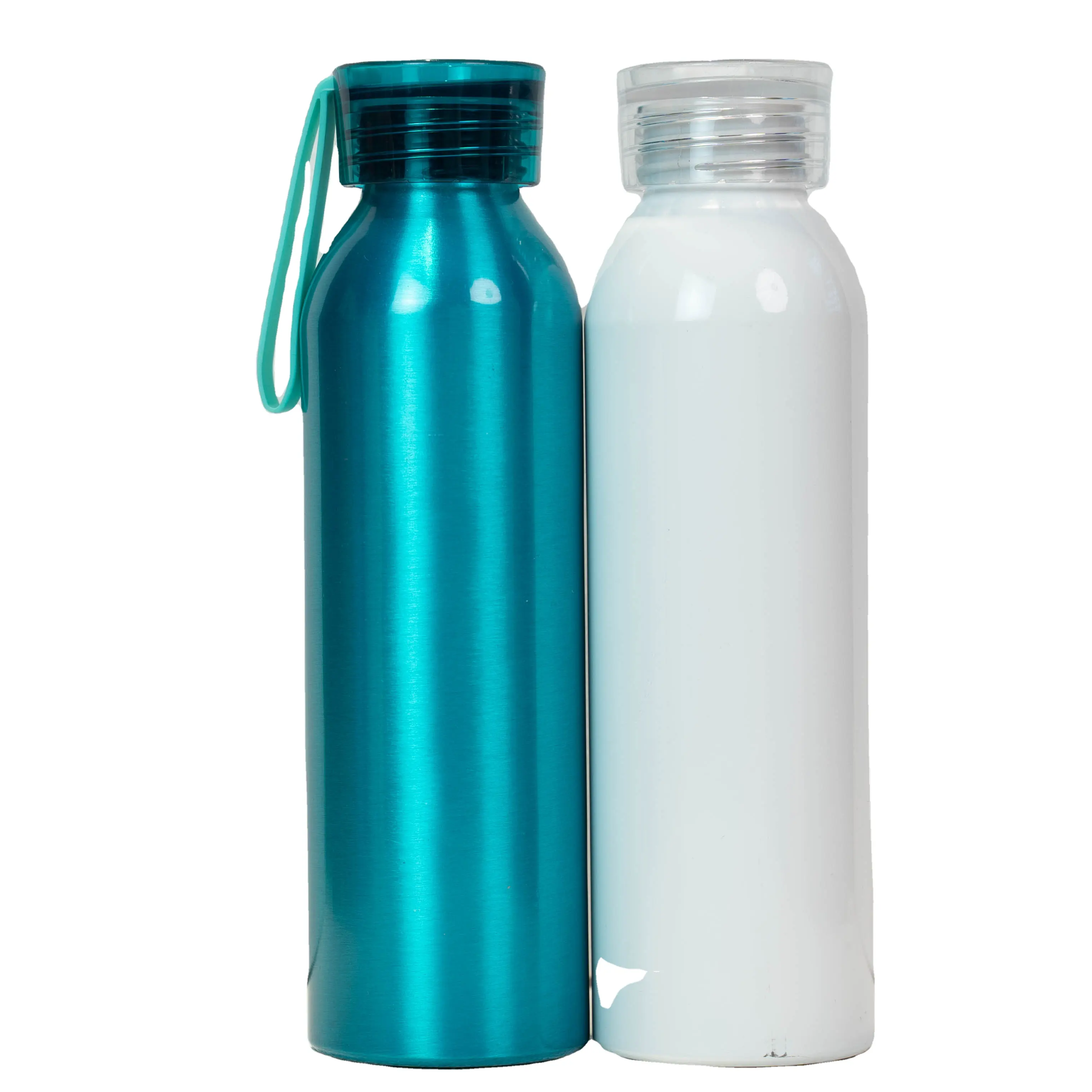 زجاجة مياه ساخنة من الألومنيوم 750 مل للبيع بالجملة للاستخدام في التخييم الخارجي مزودة بشريط