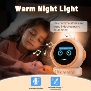 触摸按钮电池供电儿童学习计时器 WiFi 天气音乐会说话机器人语音命令倒计时闹钟静音书桌 - Product Image 2