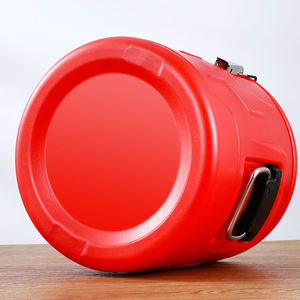 Récipient de nourriture isolé par baril de transport de nourriture froide chaude ronde de grande capacité d'acier inoxydable rouge de restauration commerciale - Product Image 5