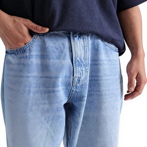Men's Denim Jeans Casual Straight Fit Mid Waist Midweight Eco-Friendly Windproof Breathable Color Fade Proof Streetwear OEM - Product Image 3