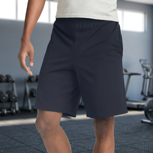 <b>Men's</b> Navy Blue Quick Dry Athletic <b>Shorts</b> Elastic Waist Casual Bermuda Style Sport Wear - Product Image 3