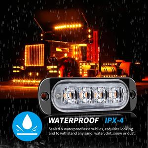 4LED <span class=keywords><strong>luz</strong></span> de advertencia de <span class=keywords><strong>coche</strong></span> parrilla avería <span class=keywords><strong>luz</strong></span> camión remolque baliza lámpara LED blanco ámbar amarillo <span class=keywords><strong>luz</strong></span> lateral <span class=keywords><strong>para</strong></span> <span class=keywords><strong>coche</strong></span> camión 12V 24V - Product Image 3