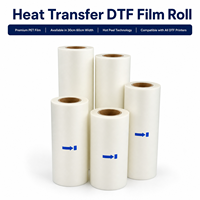 Film de transfert DTF PET instantané chaud/froid en gros, rouleau de 30 cm et 60 cm, film de transfert thermique pour impression numérique à jet d'encre
