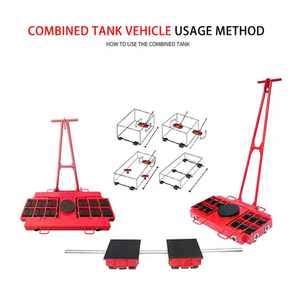 Carrello a Rulli CRD-8T per Movimentazione Macchinari, Rotazione 180 Gradi, Trolley per Carichi - Product Image 5