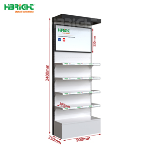Étagère de présentation autoportante Highbright avec panneau publicitaire, étagère promotionnelle pour supermarché et épicerie - Product Image 1